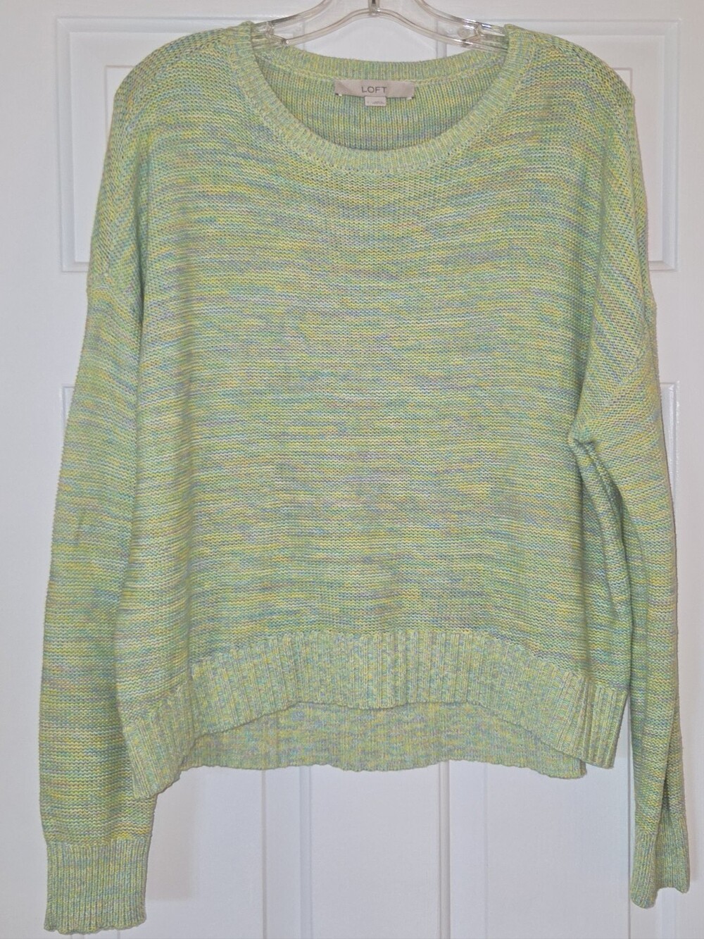 LOFT Mint Multi-Color Marled Crewneck Sweater